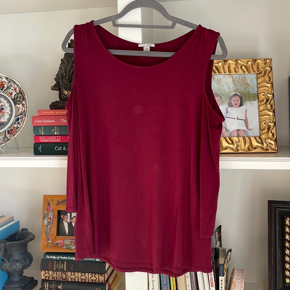 Halogen cold shoulder top